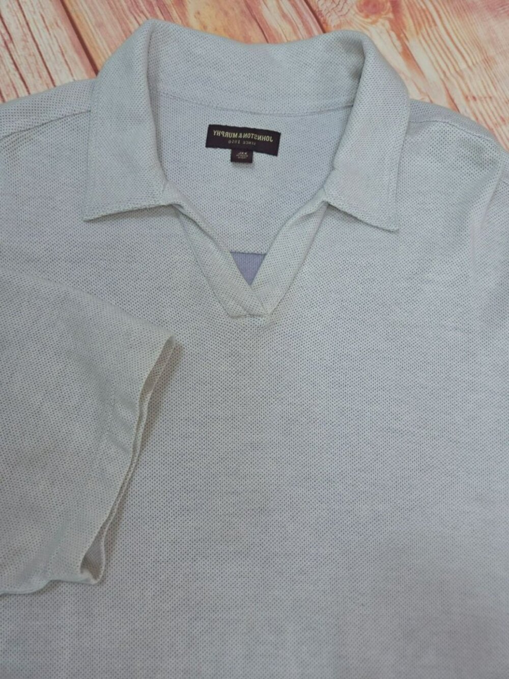 Johnston & Murphy Mens Light Gray Cotton Pullover Polo XXL
